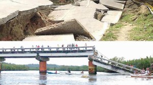 BAD MEMORY. The strongest quake to hit Bohol more than two years ago always brings bad memory to the Boholanos. File photo shows how the quake destroyed roads as well as bridges. It is unfortunate that until today there are still hundreds of the quake victims who are still waiting their new shelter as promised by the national and local governance.