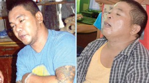 POLICE OPERATIVES nabbed drug personalities Leonell Ramirez Blanco (left photo) of Barangay Mansasa and Wilfredo Latsonera (right photo) of Candijay.