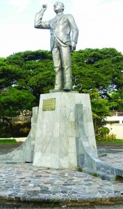 AN ICON FOR LEADERSHIP. This is the bronze life size monument of Pres. Carlos P. Garcia at the CPG Park this city, a masterpiece by Boholano sculptor Abueva.