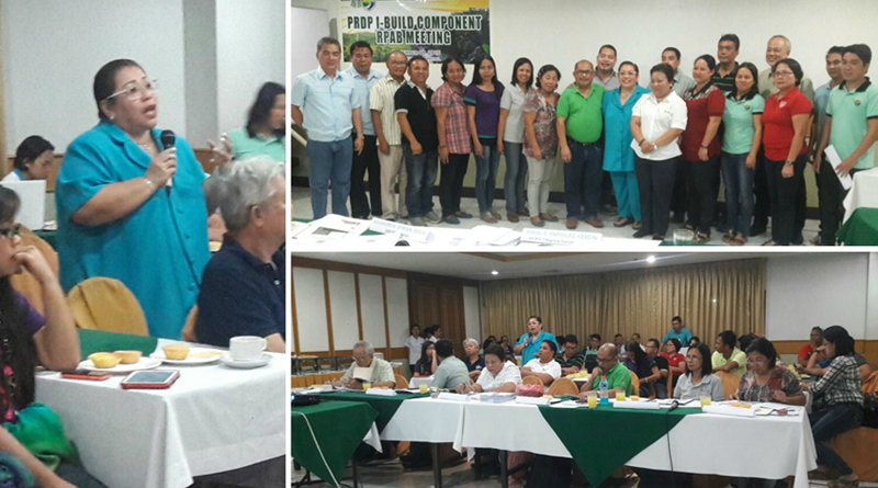 RPAB MEETING. Inabanga Mayor RoygieJumamoy (left and standing center of bottom right photos) presented and endorsed the PRDP Sub-Project entitled Rehabilitation of Dagnawan-Dagohoy Farm-to-Market Road to the members of the Board. Top right photo showed Mayor RoygieJumamoy together with Department of Agriculture RO7 Executive Dir. Angel C. Enriquez (5th from right), Department of Agrarian Reform RO7 Dir. Alejandro H. Otacan (9th from left), Representative of Department of Environment and Natural Resources RO7 Dir. Isabelo R. Montejo (7th from left), Representative of Department of Public Works and Highways RO7 Dir. Ador G. Canlas (8th from left), Regional Agricultural and Fishery Council 7 Chairman Lou G. Cabalde (standing 2nd row, 2nd from right), Provincial Planning and Development Coordinator of the Pronvice of Bohol, Atty. John Titus Vistal (standing 2nd row, 1st from left), Municipal Assessor of Inabanga, Nenito N. Celmar (3rd from left), Municipal Agriculturist of Inabanga, LeocadioTorregosa (4th from left), Municipal Planning & Development Coordinator of Inabanga, Engr. Rosavilla C. Villamor (5th from left) and Municipal Engineer of Inabanga Ma. Nila C. Gatab posed for a photo after the RPAB Meeting last December 8, 2015 at Cebu Business Hotel.  