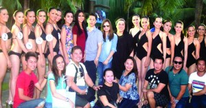 CITY MAYOR John Geesnell "BABA" Yap with Tagbilaran City's First Lady and Mutya Chair, Jane Censoria Cajes-Yap with the Kagandahang Flores Team led by Jonas Borces and the 15 lovely candidates of Mutyasa Tagbilaran 2016.