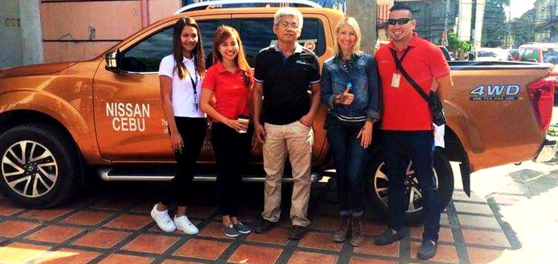 Jaime Dempsey with Nissan Motors Bohol sales staff