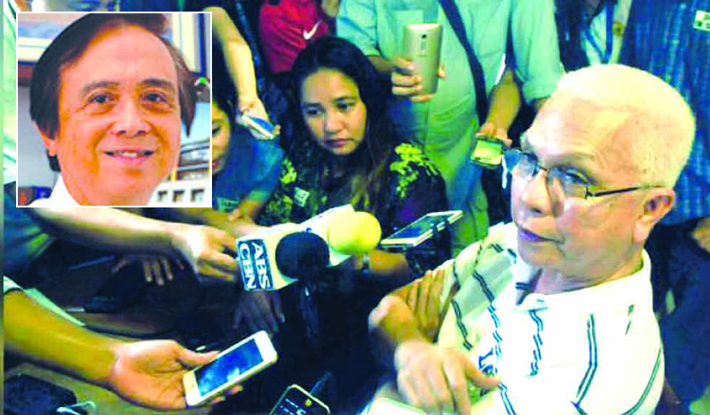 KEY POSTS, Maribojoc Mayor Leoncio Evasco during a press conference in Cebu City and Dr. Ernesto Pernia (left photo)