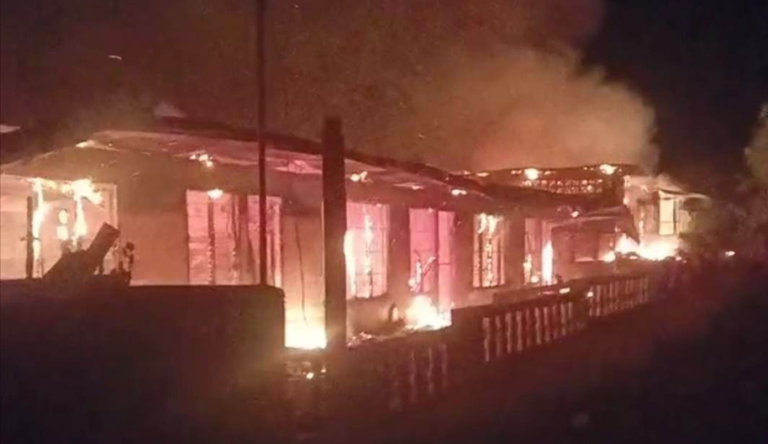 Fire Razes School Building In Loon Island